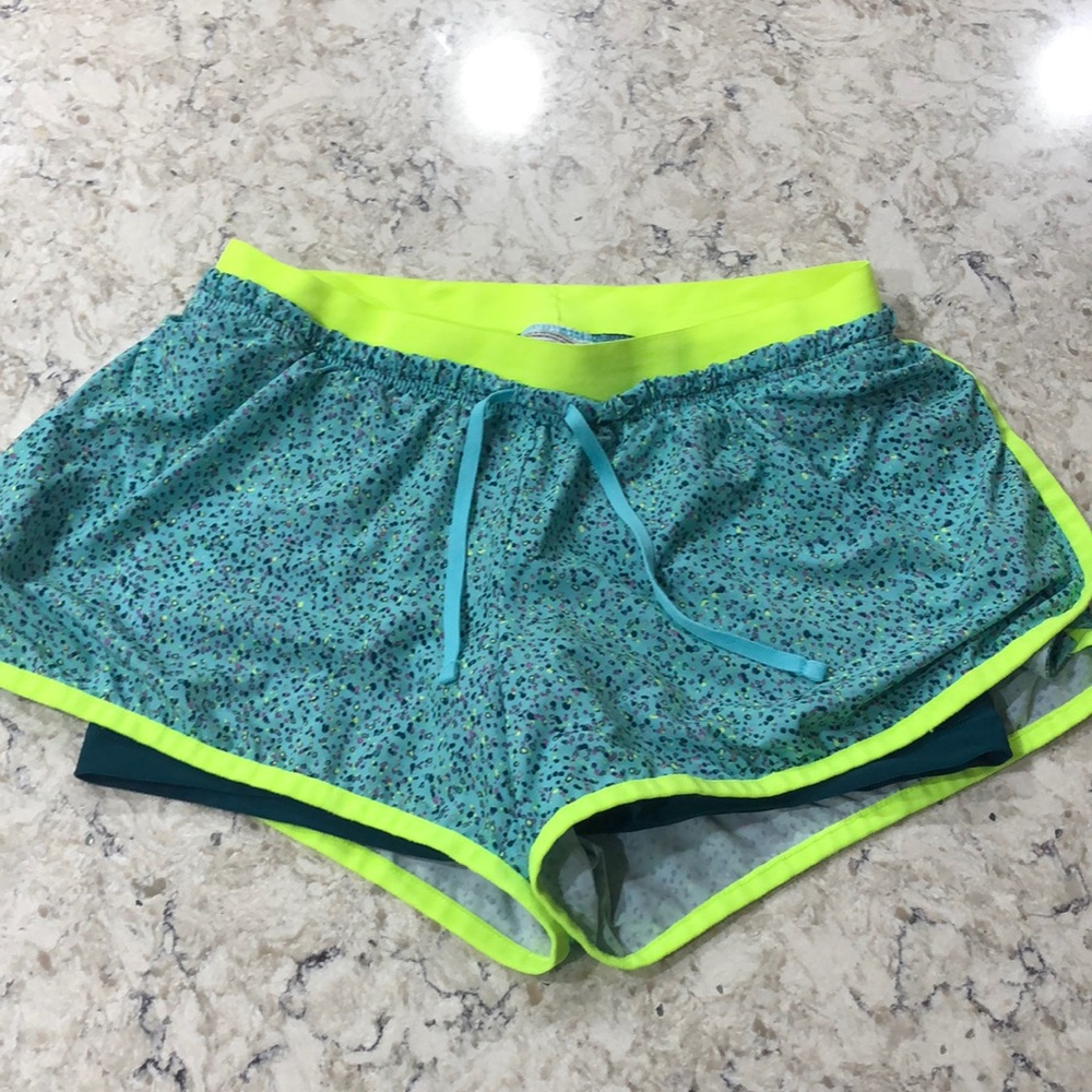 Multi colored speckled nike shorts